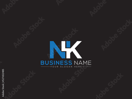 Modern NK Logo Letter Vector, Letter Nk kn Logo Icon Design For Your New Business Or Brand