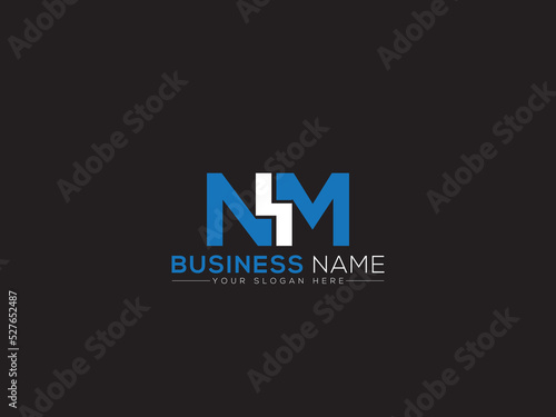 Modern NM Logo Letter Vector, Letter Nm mn Logo Icon Design For Your New Business Or Brand