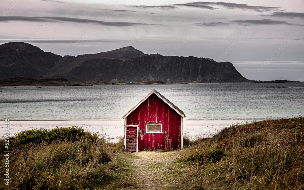Red cabin on the coast Red cabin on the coast