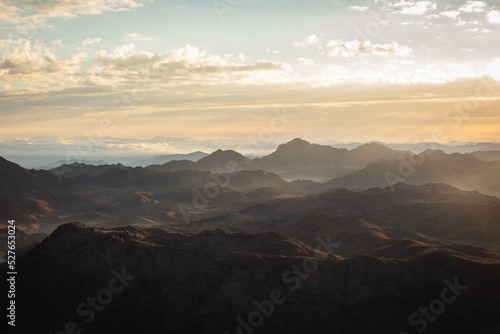Amazing Sunrise at Sinai Mountain, Mount Moses with a Bedouin, Beautiful view from the mountain © adydyka2780