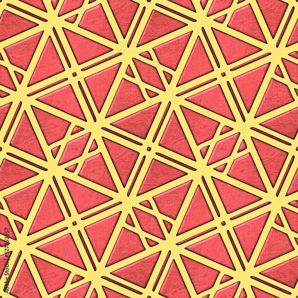 Abstract orange and yellow pattern. Geometric art decor texture. Design for decorating,background, wallpaper, illustration, fabric, clothing, batik, carpet, embroidery.