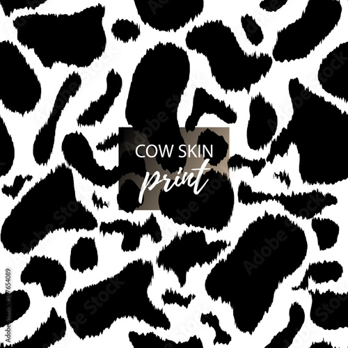 Cow texture seamless pattern. Spot background. Animal skin template. Vector design illustration.