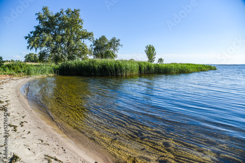 .Dąbie Lake in Szczecin, lake landscape in summer. photo