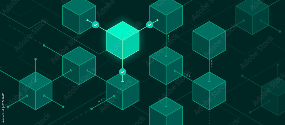 Obraz premium Block validation in the blockchain and digital ledger
