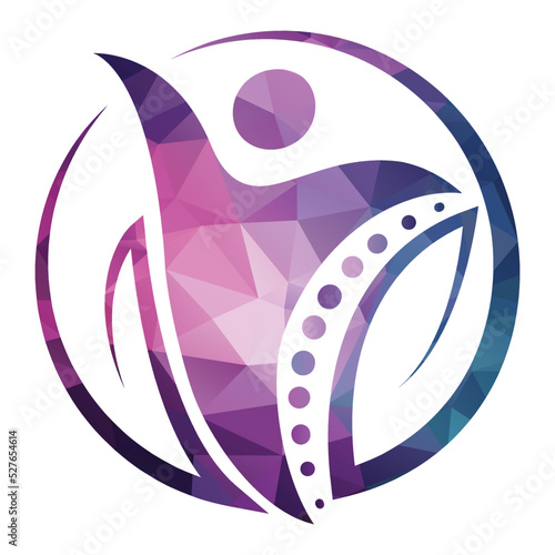 Chiropractic Logo Design Vector illustration. Human backbone Pain Logo. Spine care logo.