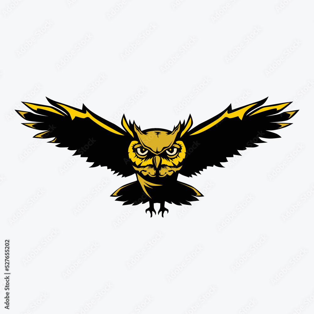 Flying owl vector icon illustration Flying owl vector icon illustration
