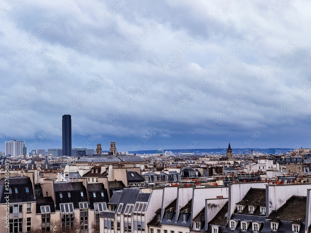 Overview of the Paris roofs and Montparnasse tower