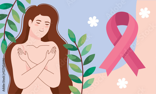 naked girl with pink ribbon campaign
