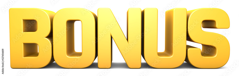 Bonus 3d isolated on white background. Bonus sign letters 3d. 3d rendering Bonus 3d isolated on white background. Bonus sign letters 3d. 3d rendering