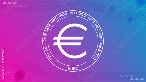 Obraz na płótnie Digital banner with Euro EUR sign. Background with currency sign. w salonie