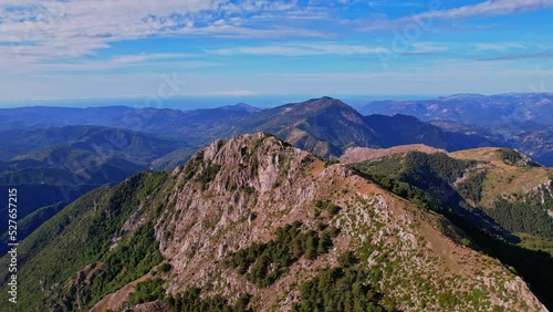 The summit of Rocca Siera northeast slope in France from the sky photo