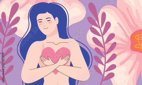 naked woman with love heart