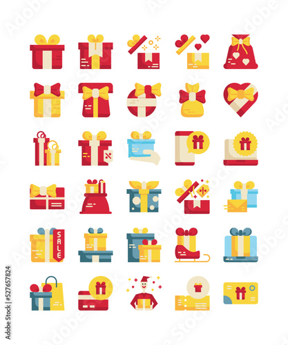 gift box flat web icon