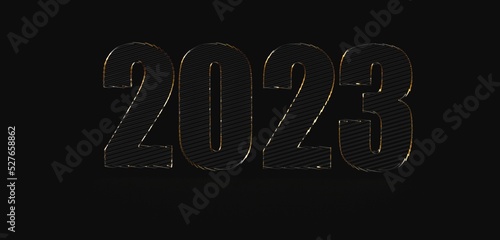 Typography design of 2023 with 3d style design