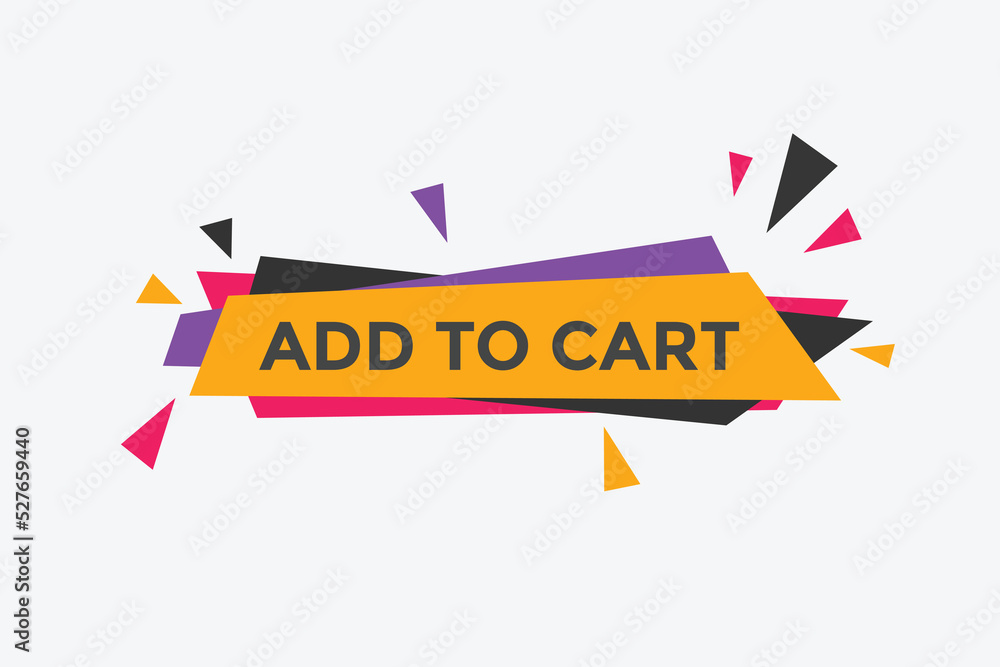 add to cart text web button. add to cart speech bubble label. Colorful web banner. vector illustration
