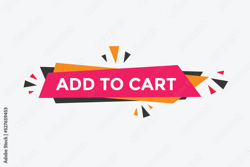 add to cart text web button. add to cart speech bubble label. Colorful web banner. vector illustration

