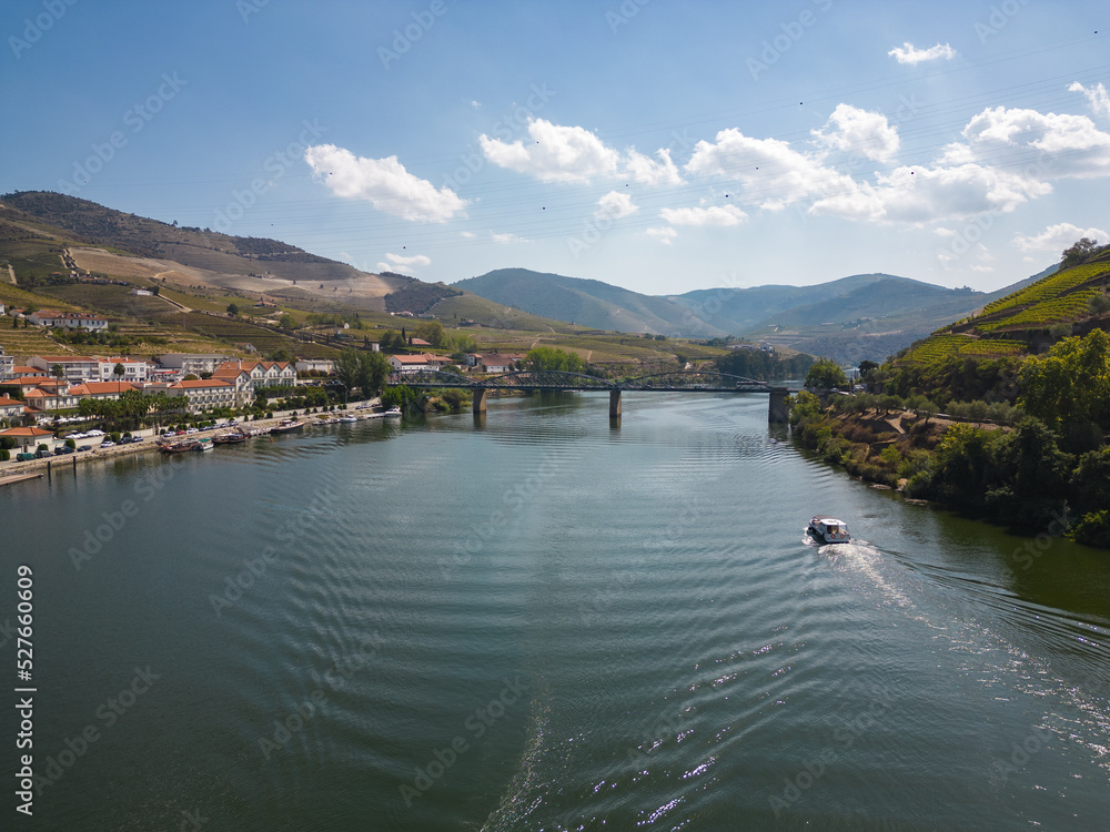 Aerial views of Douro Valley in Pinhão, Portugal