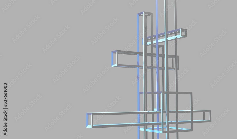 Composition geometric shapes construction architecture background 3d render Composition geometric shapes construction architecture background 3d render