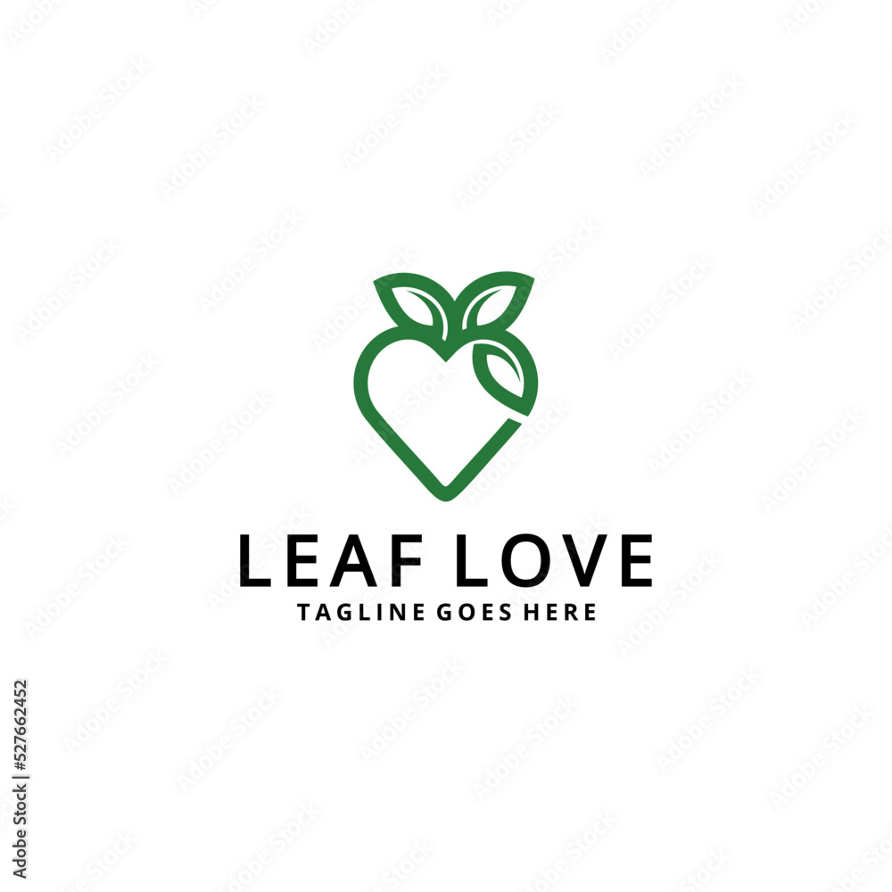 Illustration of leaf shape combination with heart sign, for environmental company. Illustration of leaf shape combination with heart sign, for environmental company.