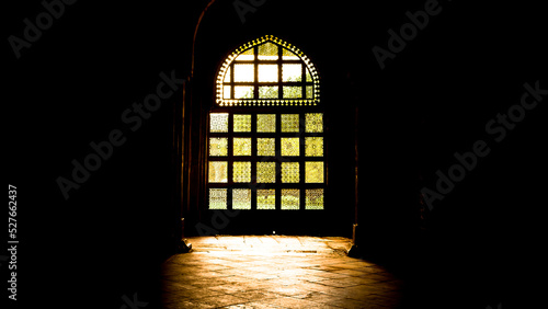 Light through lattice is Islamic architecture associated with the religion of Islam
