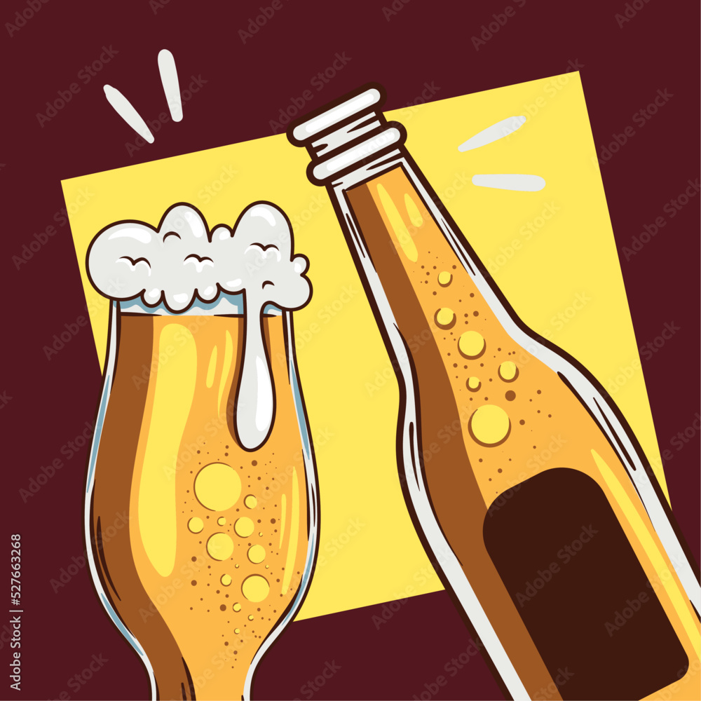 beers glass and bottle beers glass and bottle