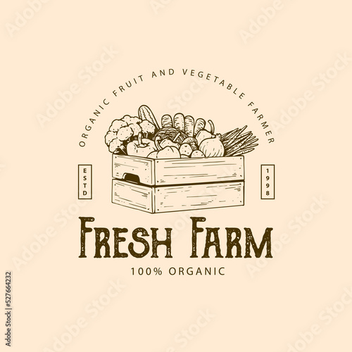 vintage vegetable logo design