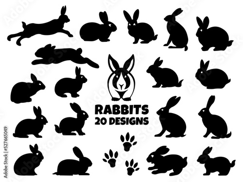 Rabbit SVG, Bunny SVG, Animal SVG, Rabbit SVG bundle, Cute Rabbit SVG, Rabbit footprint SVG, Rabbit Playing SVG, Rabbit cut files SVG