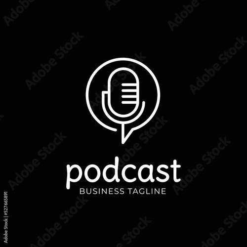 Podcast logo design template