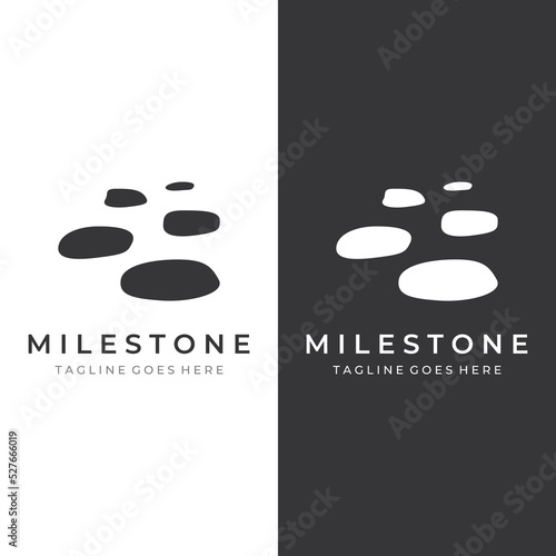 Logo design template stepping stone or walking stone.