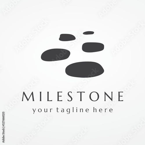Logo design template stepping stone or walking stone.