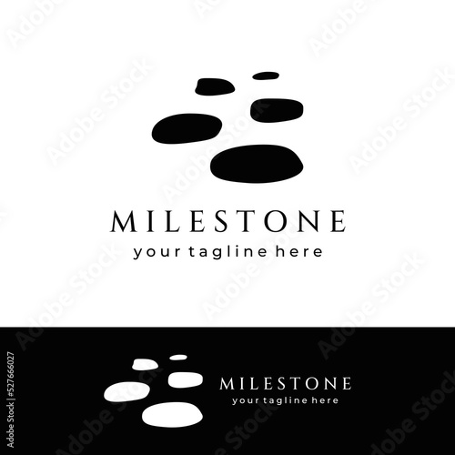 Logo design template stepping stone or walking stone.