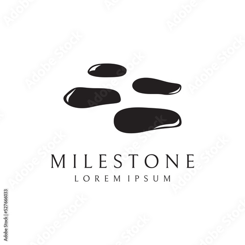 Logo design template stepping stone or walking stone.