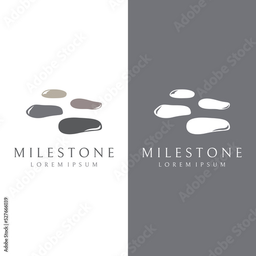 Logo design template stepping stone or walking stone.