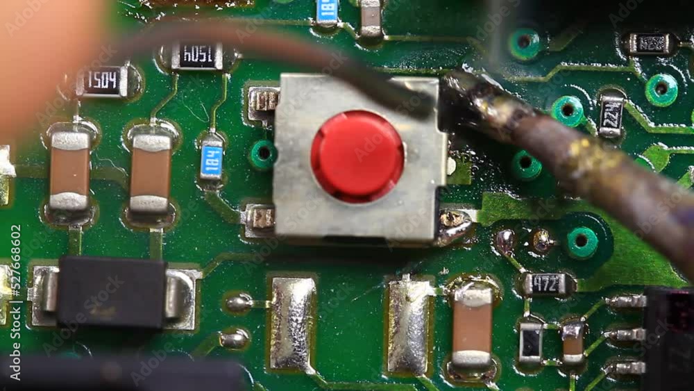 Removing a micro switch, soldered on board using a soldering iron. Lead can give rise to serious
