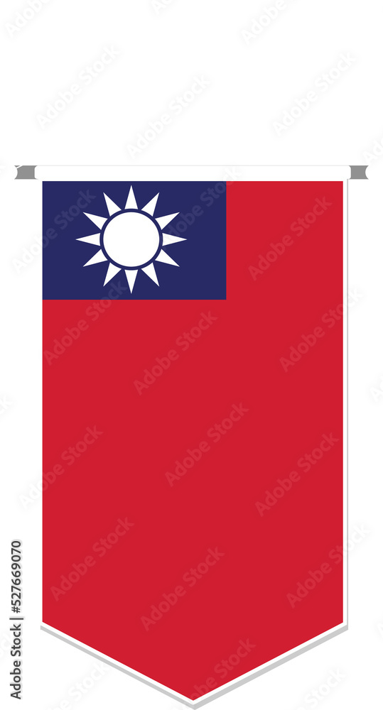 Taiwan flag in soccer pennant, various shape. Taiwan flag in soccer pennant, various shape.