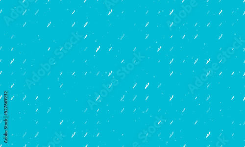 Seamless background pattern of evenly spaced white sex toy symbols of different sizes and opacity. Vector illustration on cyan background with stars