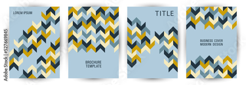School notebook cover template set graphic design. Swiss style premium title page template set