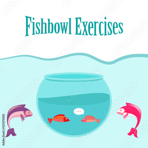 Fishbowl Exercises and Techniques vector background 