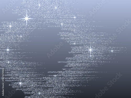 Silver glitter stars shimmer vector holiday background