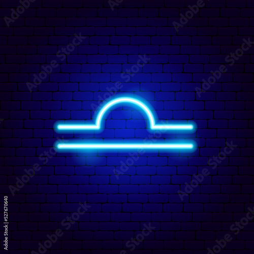 Libra Zodiac Neon Sign. Vector Illustration of Horoscope Promotion.