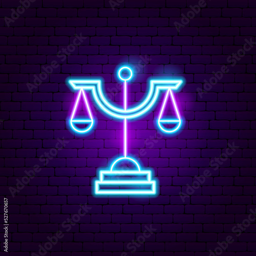 Libra Zodiac Neon. Vector Illustration of Horoscope Promotion.