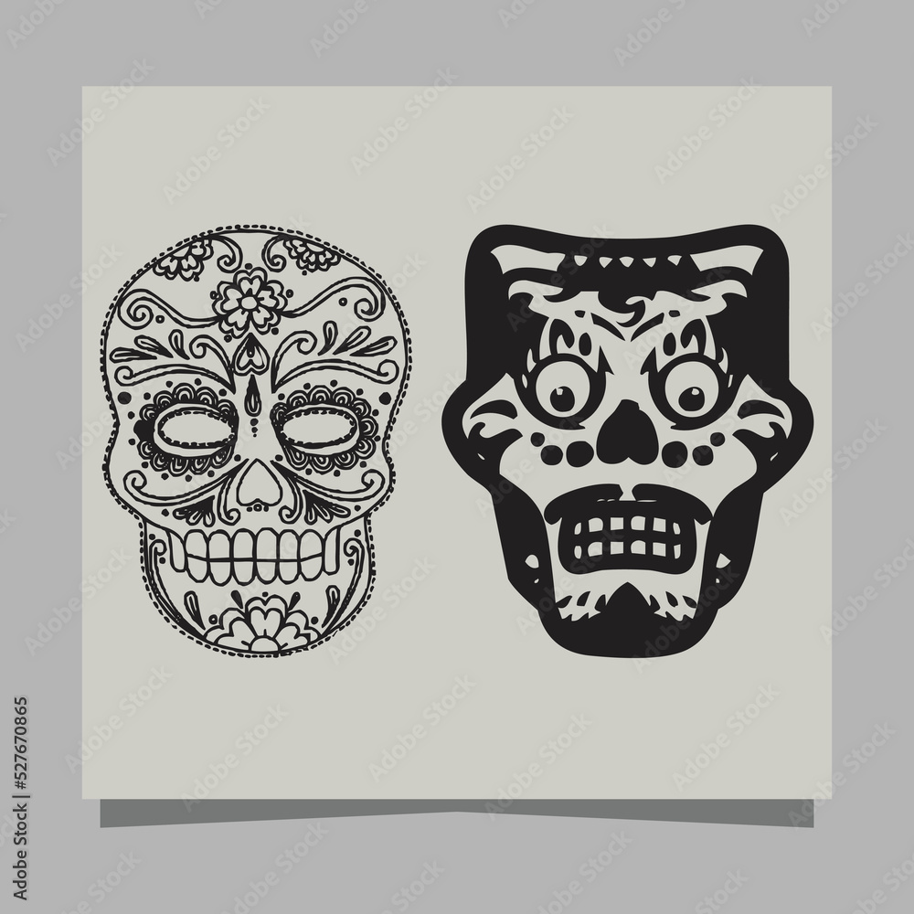 skull vector illustration, drawn on paper very suitable for symbols, tattoo designs, logos and others skull vector illustration, drawn on paper very suitable for symbols, tattoo designs, logos and others