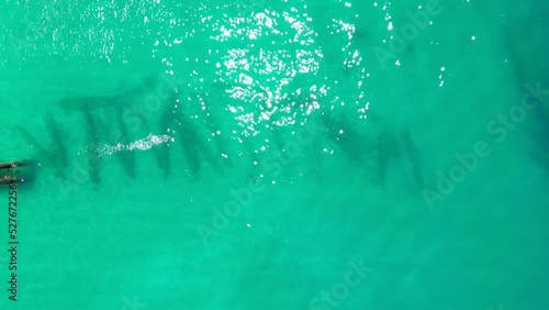 An aerial view of Crash Boat Beach, Aguadilla, Puerto Rico. A very popular beach for locals and tourists. photo