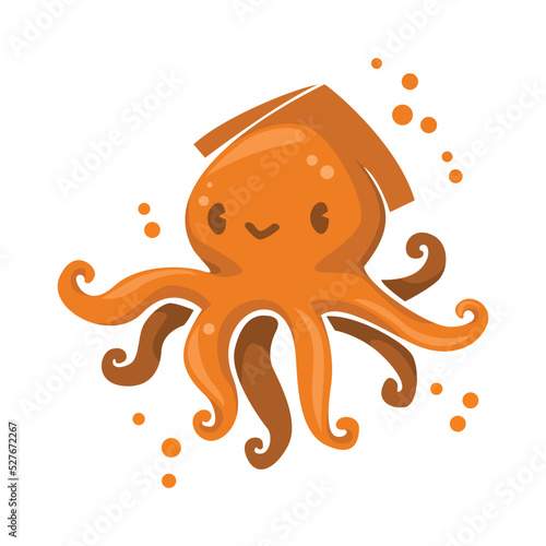 Octopus and squid vector character illustration