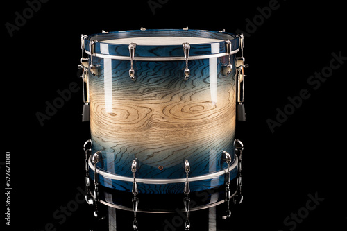bass drum on a black background, for advertising and inscription