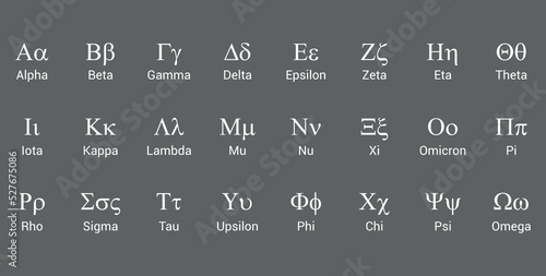 the greek alphabet letters font. greek alphabet set vector. alpha beta gamma delta sign