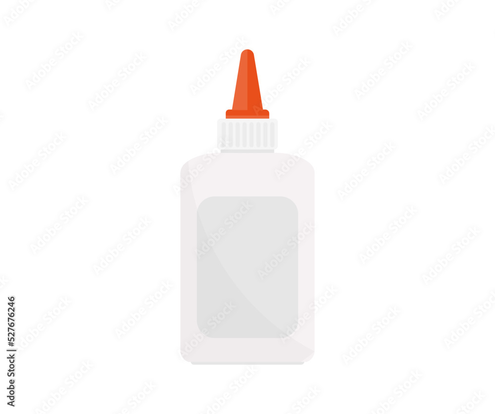 Plastic glue bottle logo design. Stationery concept, pva glue bottle