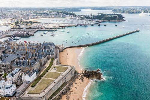 Aerial view of Saint Malo, Britanny France.