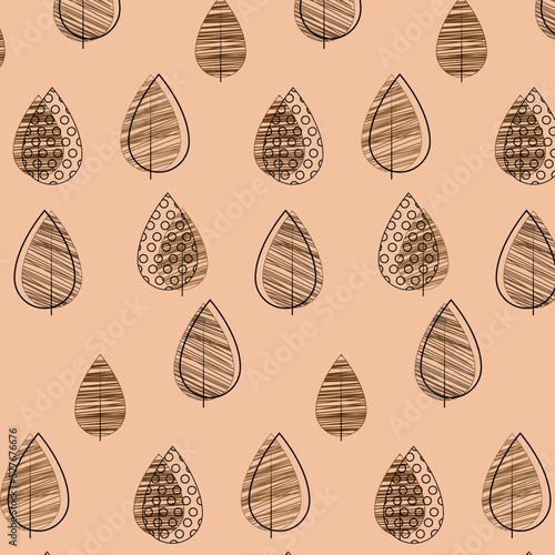 Seamless background with leaves. Modern wallpaper or textile print. Vector illustration