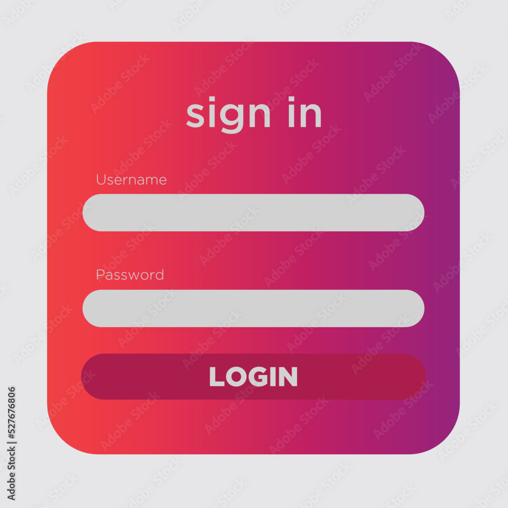 Fototapeta premium sign in. Vector template for your design. Website ui concept.